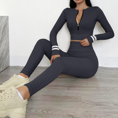 Women's seamless yoga wear long sleeve suit