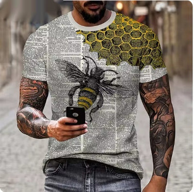 Fashion Personality Fierce Lion Printing 3d T-shirt Men