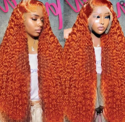 Women's Wig Front Lace Small Roll Brown Long Curling Iron Set