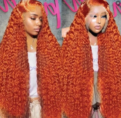 Women's Wig Front Lace Small Roll Brown Long Curling Iron Set