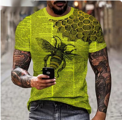 Fashion Personality Fierce Lion Printing 3d T-shirt Men